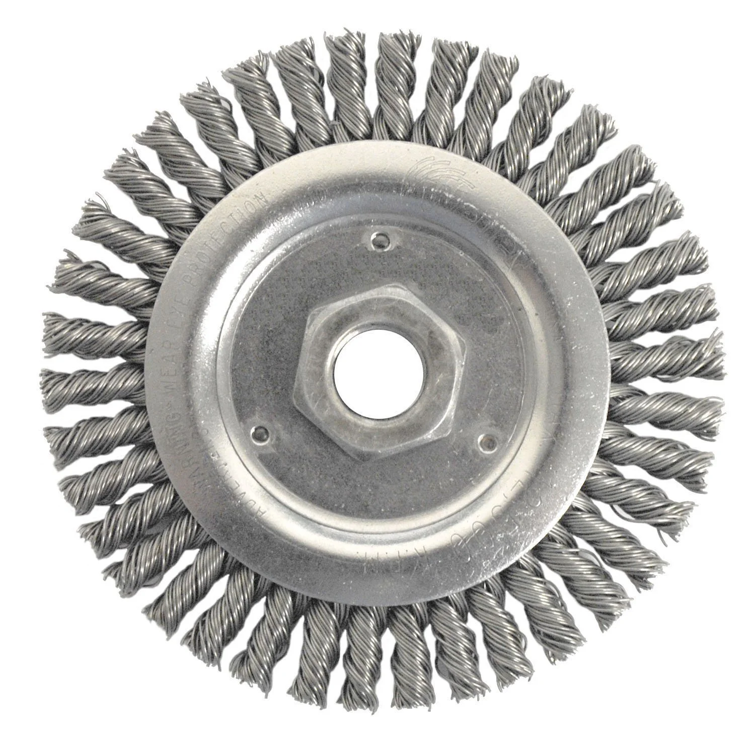Weiler 804-79801 Dually Stringer Bead Knot Wire Wheel, 4 1/2" Diameter x 3/16" Width, 5/8-11 UNC, 0.02" Carbon Steel