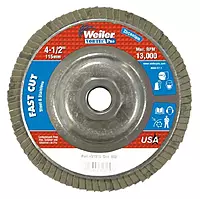 Weiler 804-31315 Vortec Pro Zirconia Alumina Type 29 Flap Disc, 60 Grit, 5/8-11 UNC, 13000 rpm, 4 1/2"