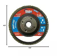 Weiler 804-31353 Vortec Pro Zirconia Alumina Type 29 Flap Disc, 120 Grit, 5/8-11 UNC, 13000 rpm, 4 1/2" (Pack of 10)