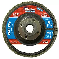Weiler 804-31353 Vortec Pro Zirconia Alumina Type 29 Flap Disc, 120 Grit, 5/8-11 UNC, 13000 rpm, 4 1/2" (Pack of 10)