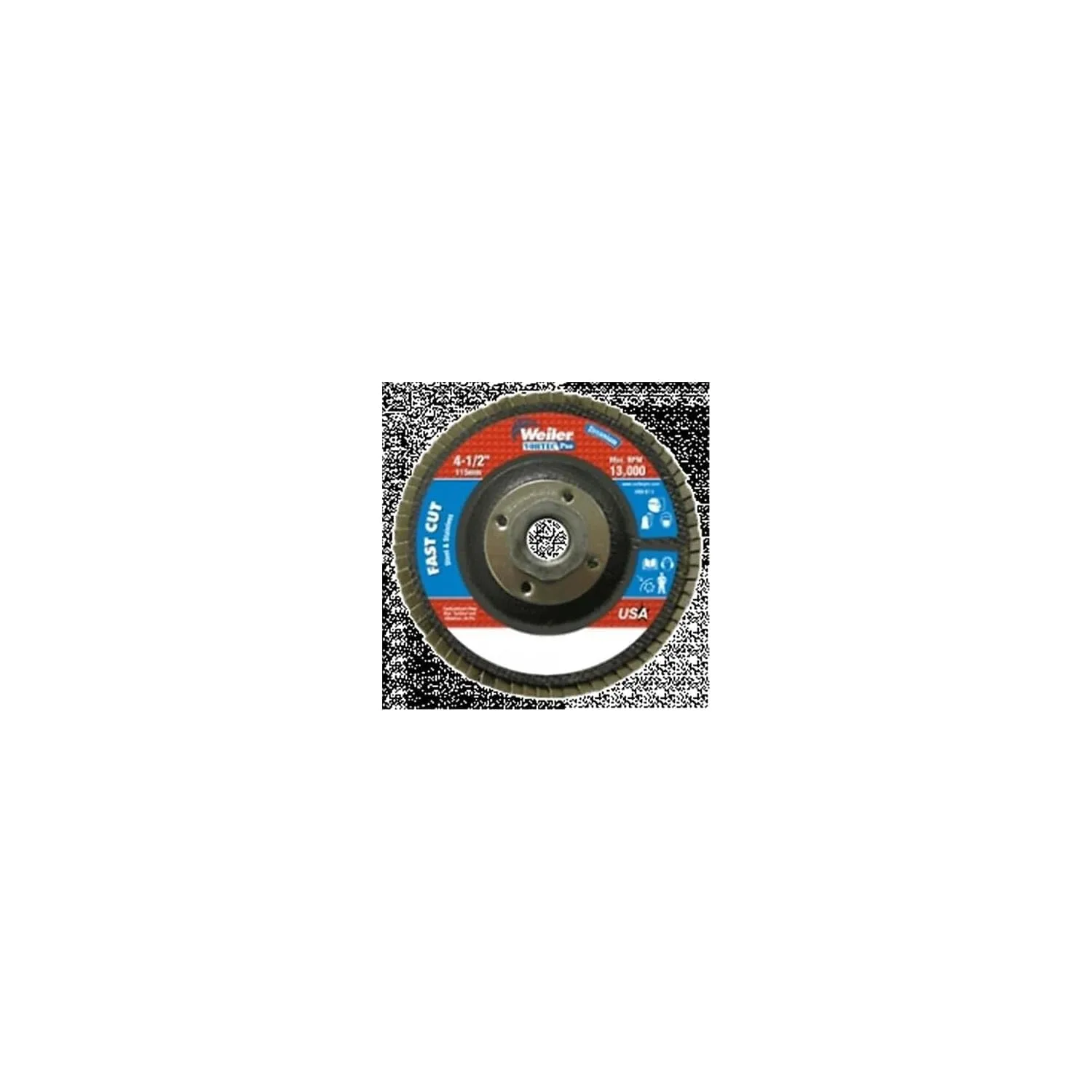 Weiler 804-31347 Vortec Pro Zirconia Alumina Type 29 Flap Disc, 120 Grit, 7/8", 13000 rpm, 4 1/2"