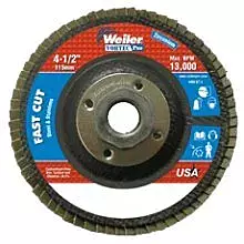 Weiler 804-31314 Vortec Pro Type 29 Flap Disc, Zirconia Alumina, 40 Grit, 5/8"-11" UNC, 13000 rpm, 4-1/2"