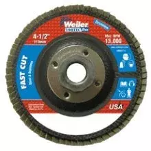 Weiler 804-31314 Vortec Pro Type 29 Flap Disc, Zirconia Alumina, 40 Grit, 5/8"-11" UNC, 13000 rpm, 4-1/2"