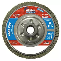 Weiler 804-31316 Vortec Pro Type 29 Flap Disc, Zirconia Alumina, 4.5in, 80 Grit, 5/8-11 UNC, 13000 RPM