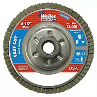 Weiler 804-31316 Vortec Pro Type 29 Flap Disc, Zirconia Alumina, 4.5in, 80 Grit, 5/8-11 UNC, 13000 RPM