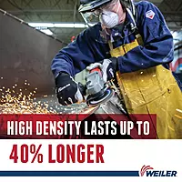 Weiler 31387 Wolverine 4-1/2" x 7/8" Arbor Hole Abrasive Flap Disc, 40 Grit Zirconia Alumina, Flat Type 27, Phenolic Backing