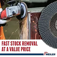 Weiler 31387 Wolverine 4-1/2" x 7/8" Arbor Hole Abrasive Flap Disc, 40 Grit Zirconia Alumina, Flat Type 27, Phenolic Backing