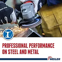 Weiler 31387 Wolverine 4-1/2" x 7/8" Arbor Hole Abrasive Flap Disc, 40 Grit Zirconia Alumina, Flat Type 27, Phenolic Backing