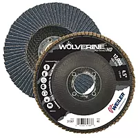 Weiler 31387 Wolverine 4-1/2" x 7/8" Arbor Hole Abrasive Flap Disc, 40 Grit Zirconia Alumina, Flat Type 27, Phenolic Backing