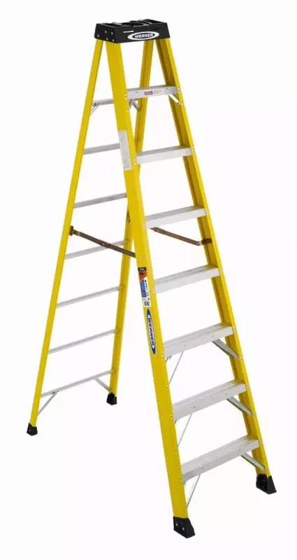 Werner, 6108, Stepladder, Fiberglass, 8 Ft. H, 300 Lb Cap