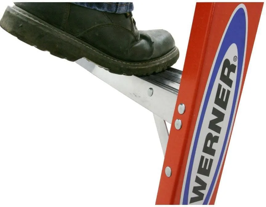 Werner (T6204) Twin Step Ladder, Fiberglass, Orange, 4' Length, 19.92" Width, 9" Height