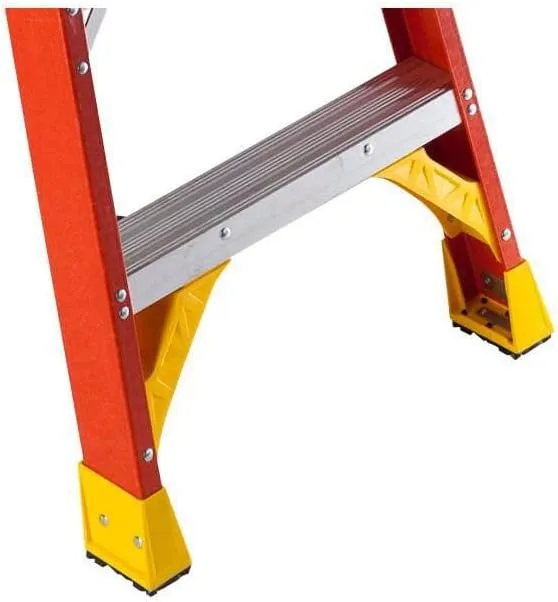 Werner (T6204) Twin Step Ladder, Fiberglass, Orange, 4' Length, 19.92" Width, 9" Height
