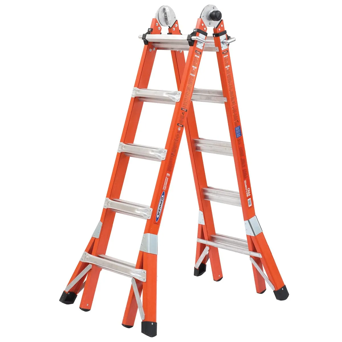 WERNER FMT-22 Fiberglass Multipurpose Ladder 22 ft 300 lb Capacity