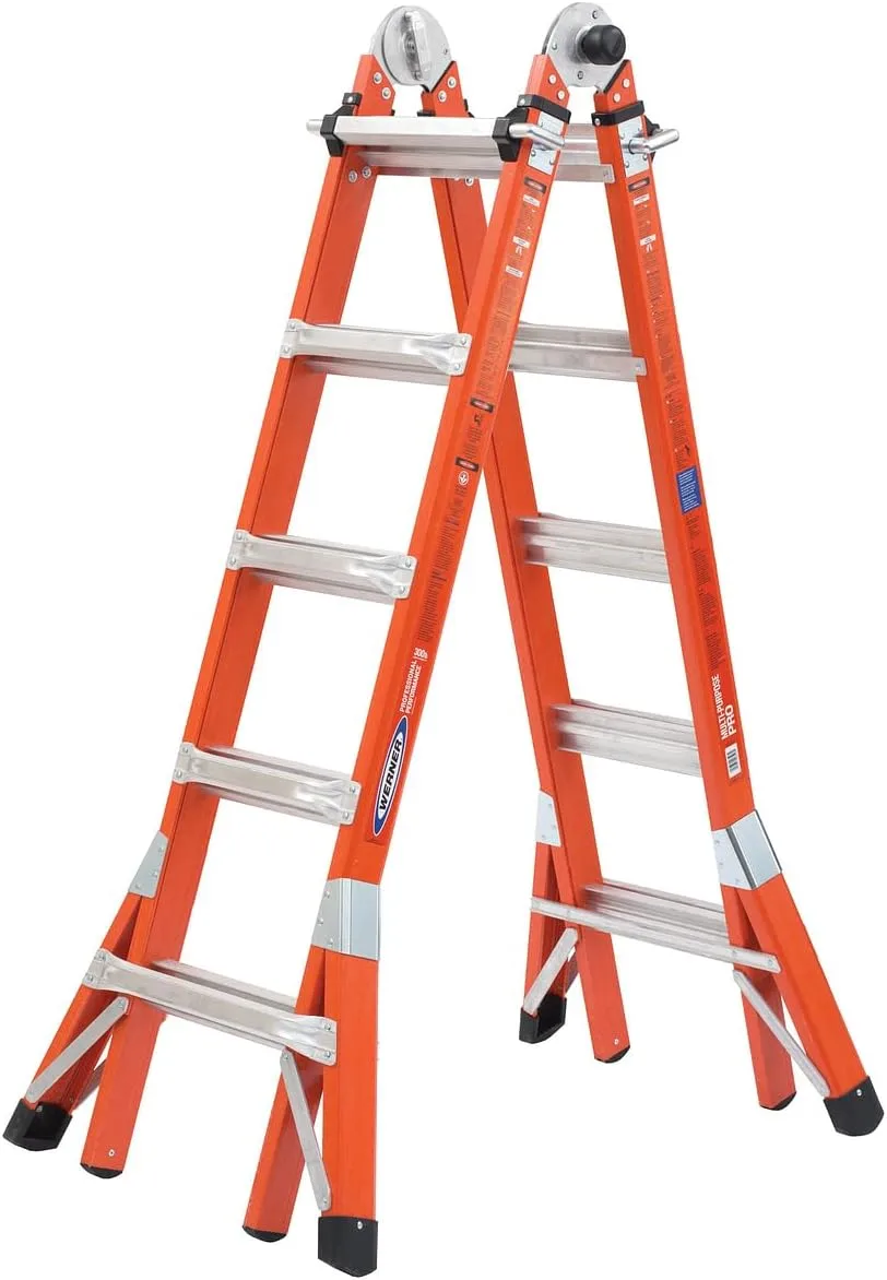WERNER FMT-22 Fiberglass Multipurpose Ladder 22 ft 300 lb Capacity