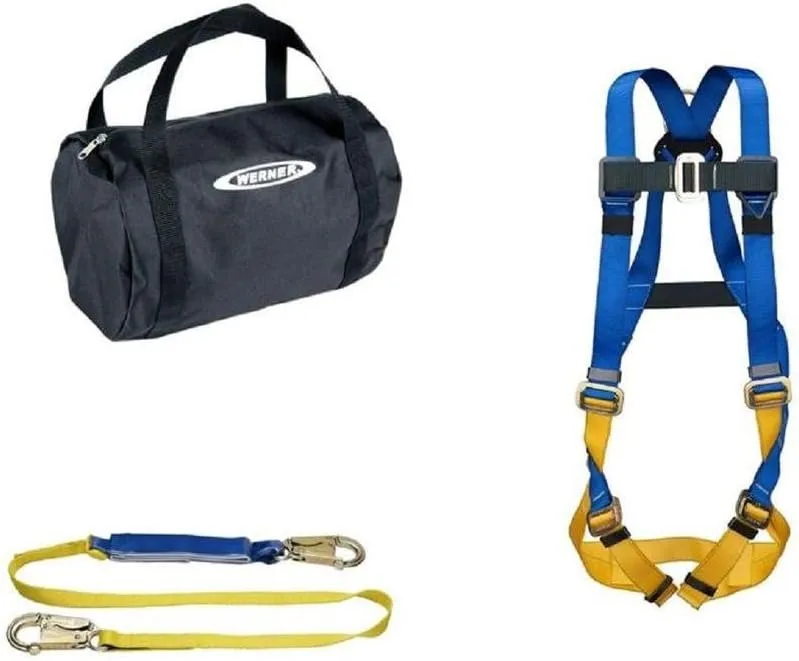 Werner K121013 Aerial Kit with Basewear Std Harness, 6-Foot DeCoil Lanyard, 1per Pack