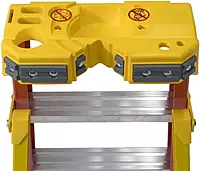 Werner L6206 Type IA Fiberglass Leaning Ladder, 5 Steps, Orange/Yellow, 300lb Load Capacity, 6' Length, 24" Width