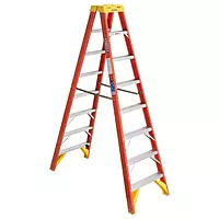 Werner (T6208) 8 ft Twin Step Ladder, Fiberglass, 300 lb Capacity