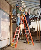 Werner (T6208) 8 ft Twin Step Ladder, Fiberglass, 300 lb Capacity