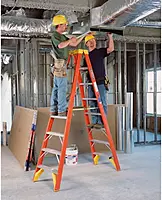 Werner (T6208) 8 ft Twin Step Ladder, Fiberglass, 300 lb Capacity