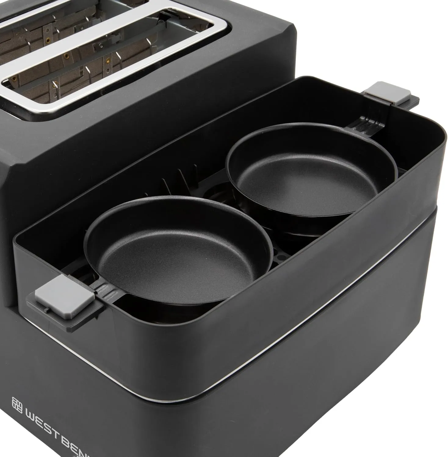 West Bend Breakfast Station 2-Slice Toaster and Egg Cooker/Poacher with Removable Pre-Cooked Meat and Vegetable Warming Tray
