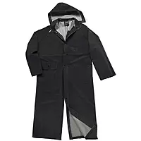 West Chester 4160BFR/3XL Limited Flammability - PVC Over Polyester 60" Rider Coat, Detachable Hood - Black Each