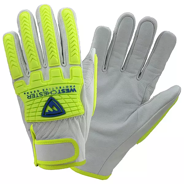 West Chester 9916/S Premium Goat Driver with Hi-Vis 5mm Tpr's On The Boh & Fingers Pair