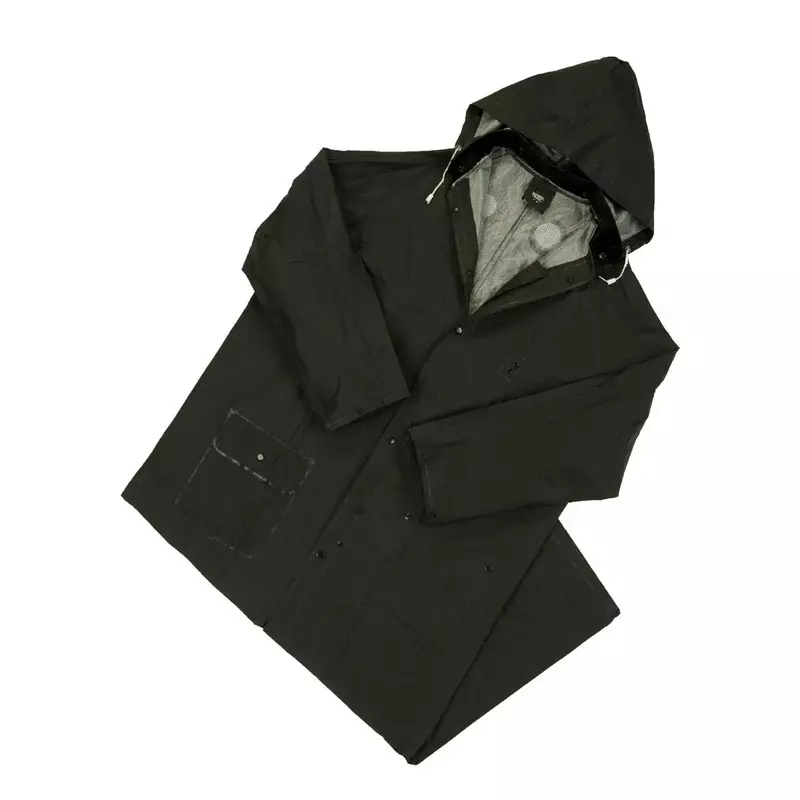 West Chester Master Gear 4160BFR Black Medium Polyester/PVC Arc Flash Protection Coat - Attached Hood - Fits 52 in Chest