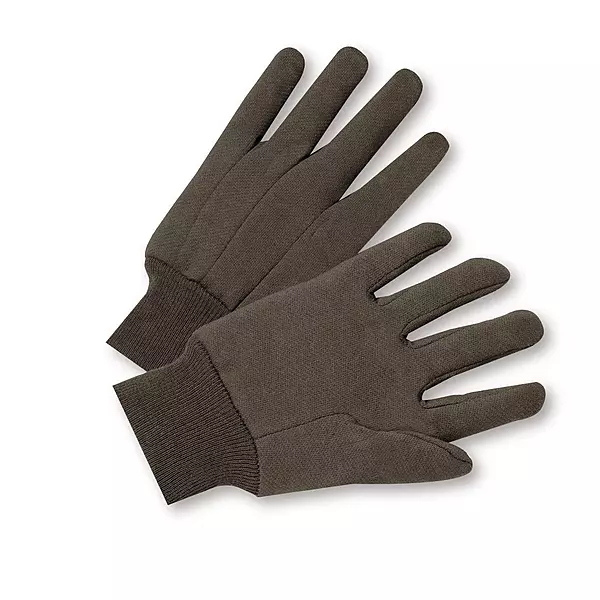 West Chester 750LC Cotton Gloves [Pack of 12] Ladies, Brown, Knit Wrist, Clute Cut, Straight Thumb