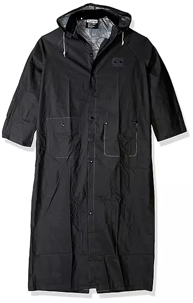 West Chester 4160BFR Rider Coat - X-Large, PVC on Polyester Rain Coat, Limited Flammability Rainwear Black