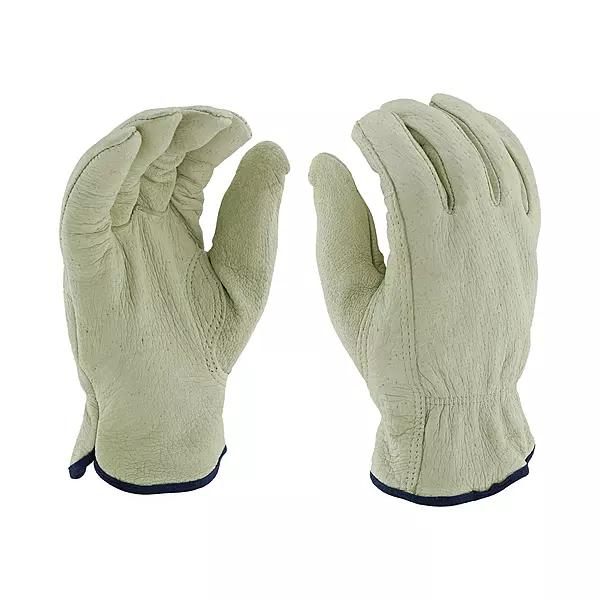 West Chester 994KP Pigskin Leather with Positherm Lining Gloves [Pack of 12] Small, Shirred Elastic Wrists, Keystone Thumb