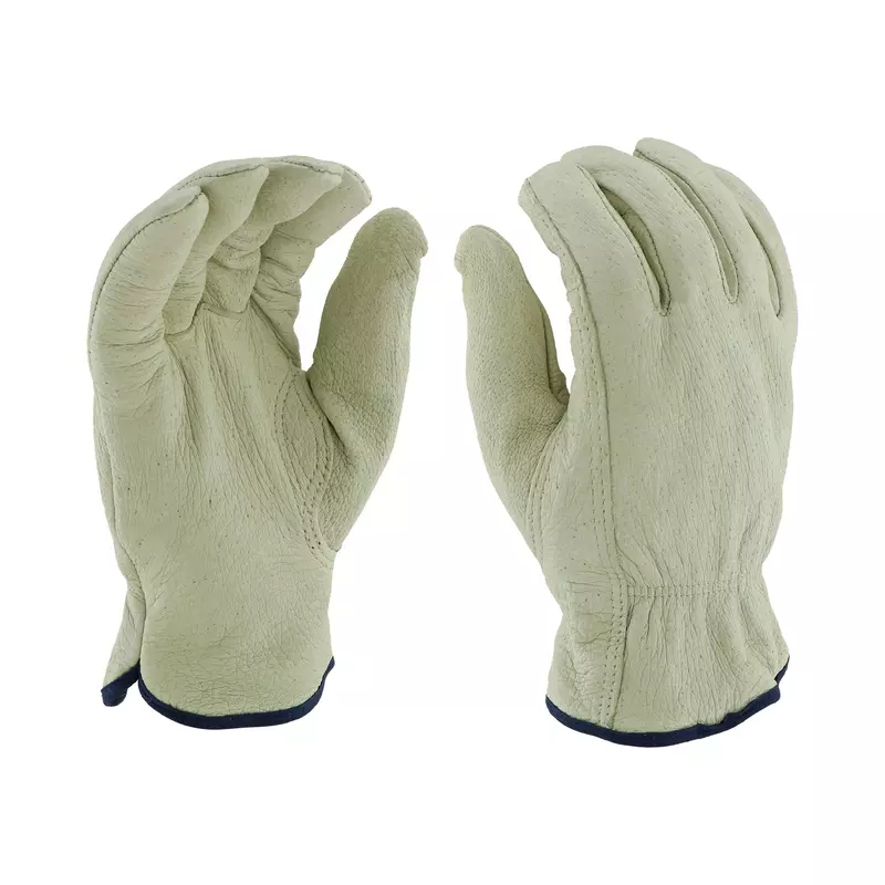 West Chester 994KP Pigskin Leather with Positherm Lining Gloves [Pack of 12] Small, Shirred Elastic Wrists, Keystone Thumb