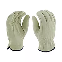 West Chester 994KP Pigskin Leather with Positherm Lining Gloves [Pack of 12] Small, Shirred Elastic Wrists, Keystone Thumb