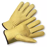 West Chester 994KF Pigskin Leather with Red Fleece Lining Gloves [Pack of 12] XX-Large, Shirred Elastic Wrists