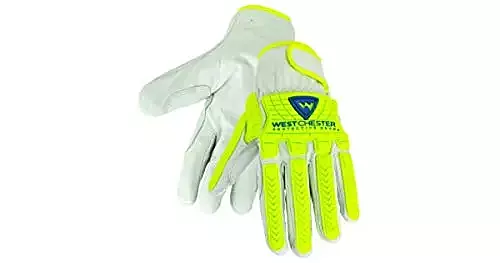 West Chester 9916/XL Premium Goat Driver with Hi-Vis 5mm Tpr's On The Boh & Fingers Pair