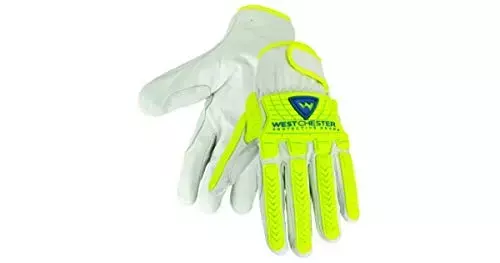 West Chester 9916/XL Premium Goat Driver with Hi-Vis 5mm Tpr's On The Boh & Fingers Pair