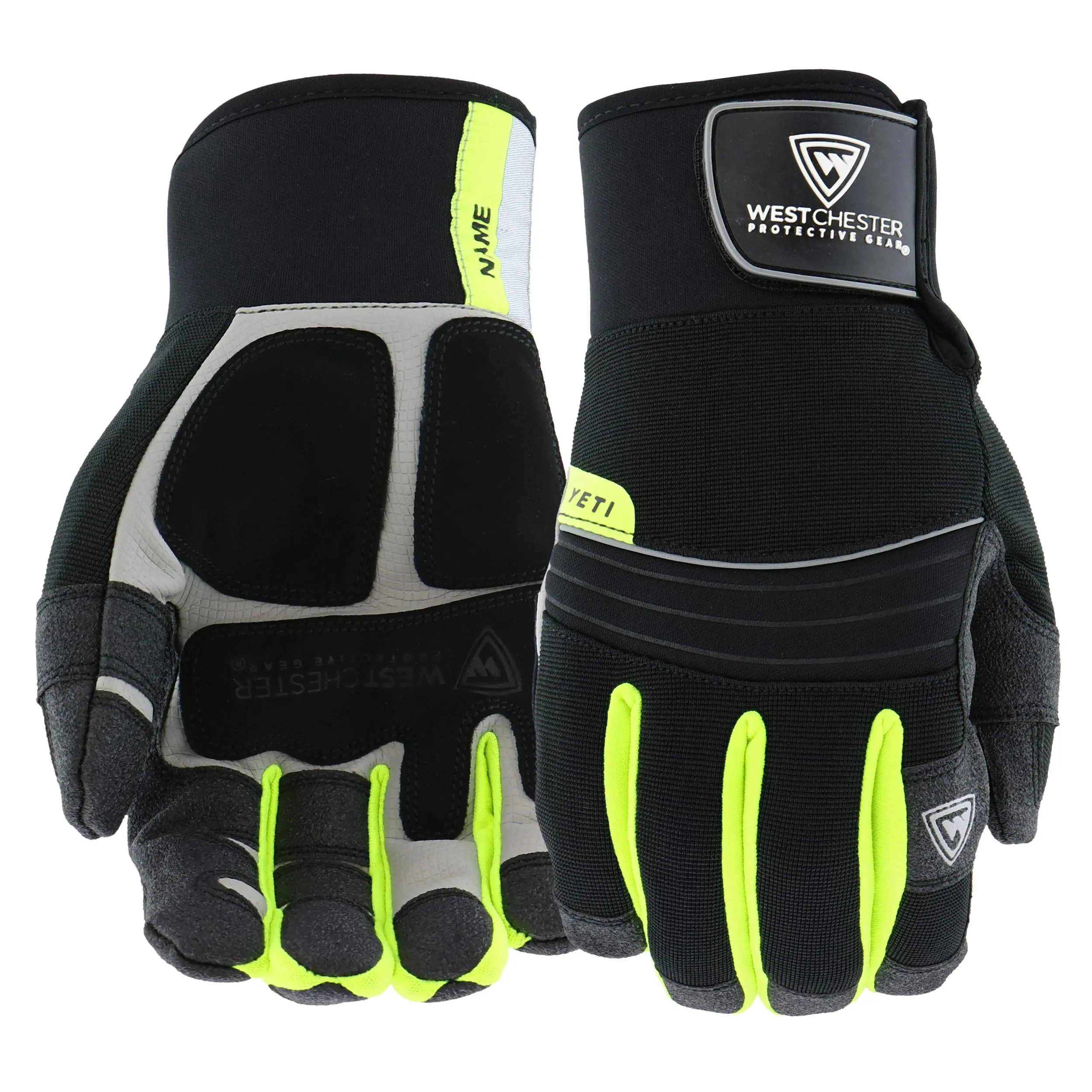West Chester Pro Series 96652 Yeti Waterproof Winter Work Gloves - [1 Pair] Large, Synthetic Leather Palm, Spandex Backing