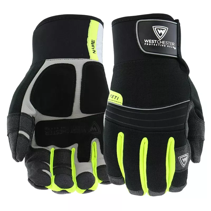 West Chester Pro Series 96652 Yeti Waterproof Winter Work Gloves - [1 Pair] Large, Synthetic Leather Palm, Spandex Backing