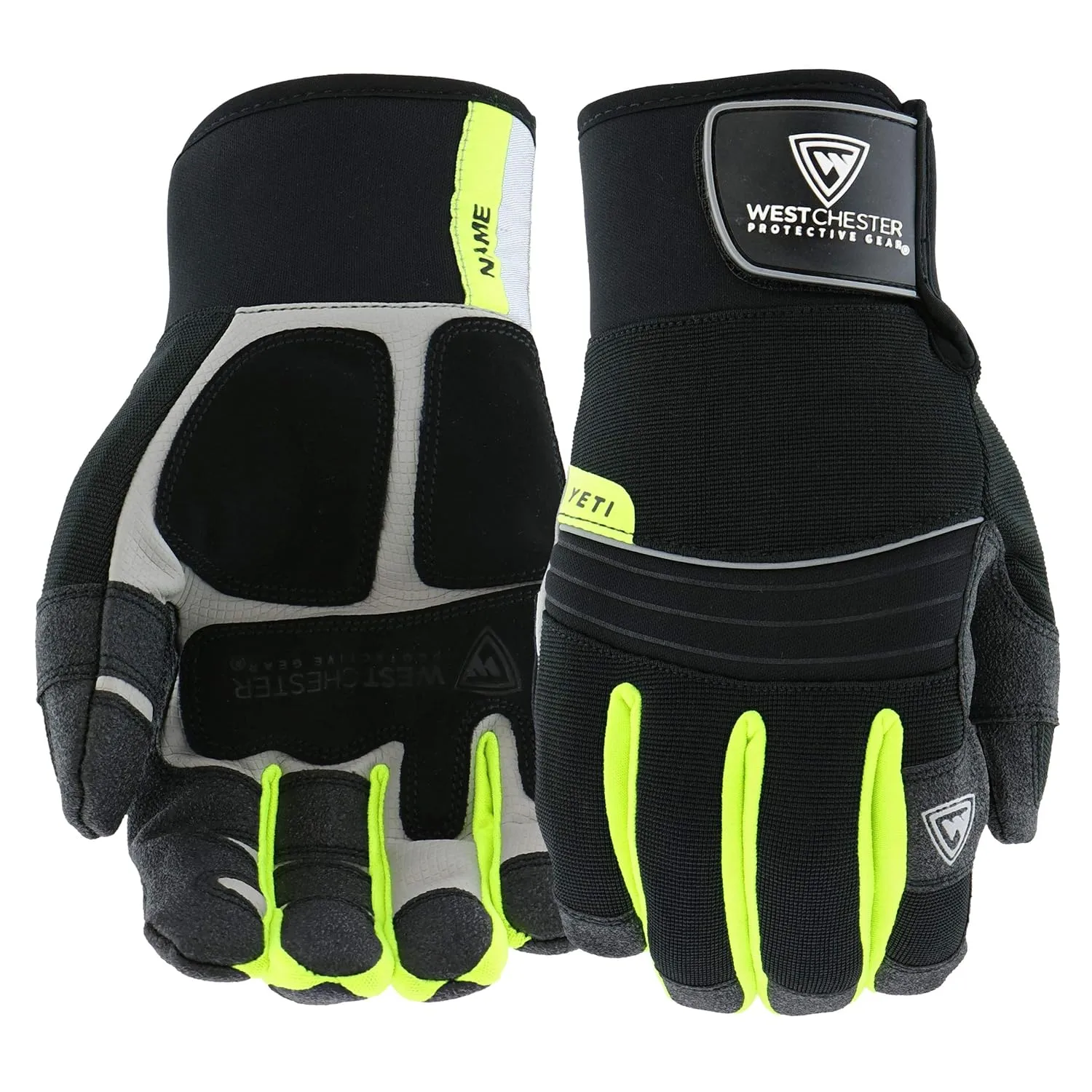 West Chester Pro Series 96652 Yeti Waterproof Winter Work Gloves - [1 Pair] Large, Synthetic Leather Palm, Spandex Backing