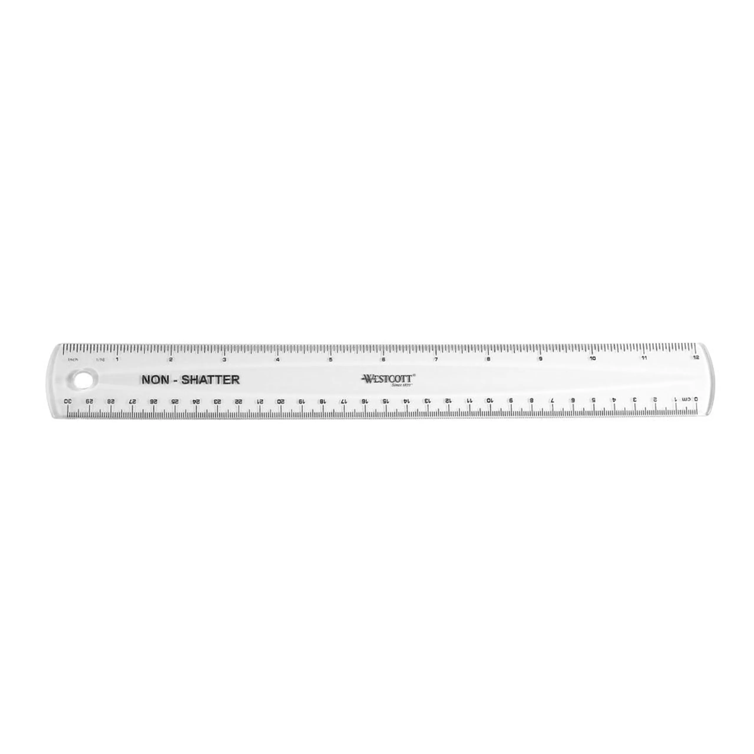 Westcott 13862 Flexible, Shatterproof Clear Ruler, 12 in