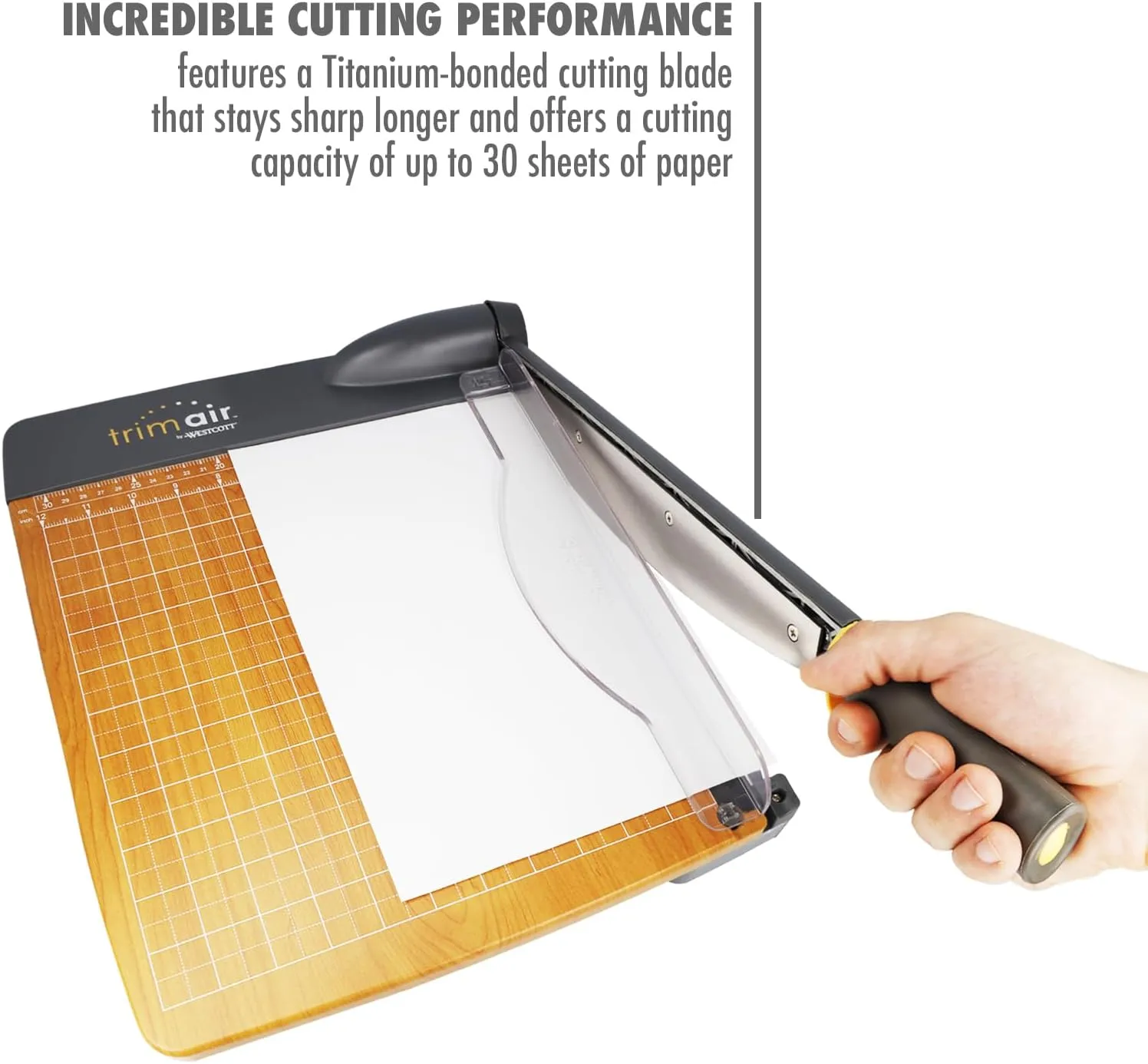 Westcott TrimAir Wood Guillotine Paper Cutter & Paper Trimmer