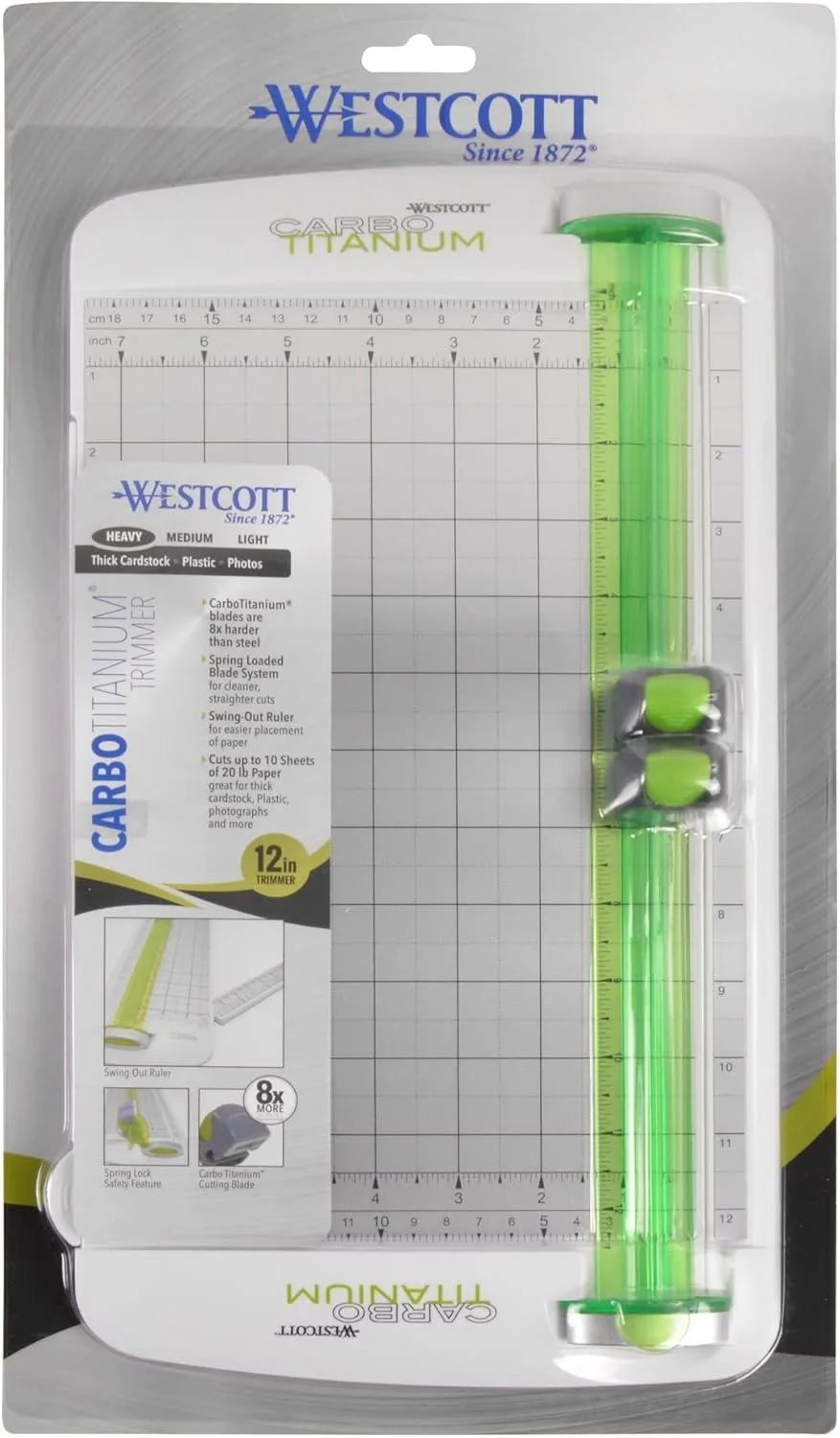 Westcott 12in CarboTitanium Wide Body Personal Trimmer - Green/White