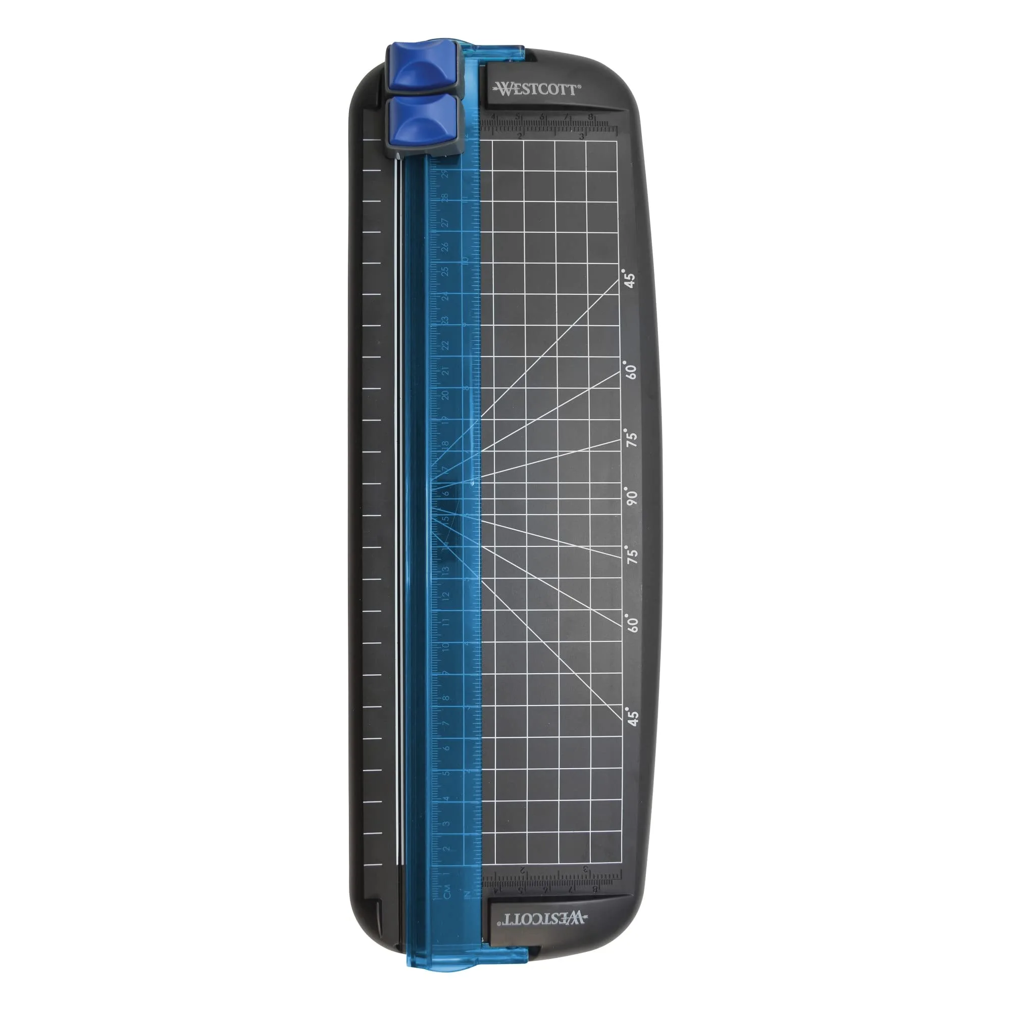 Westcott 15804 Multi-Purpose Personal Paper Trimmer, 12 in, Black/Blue