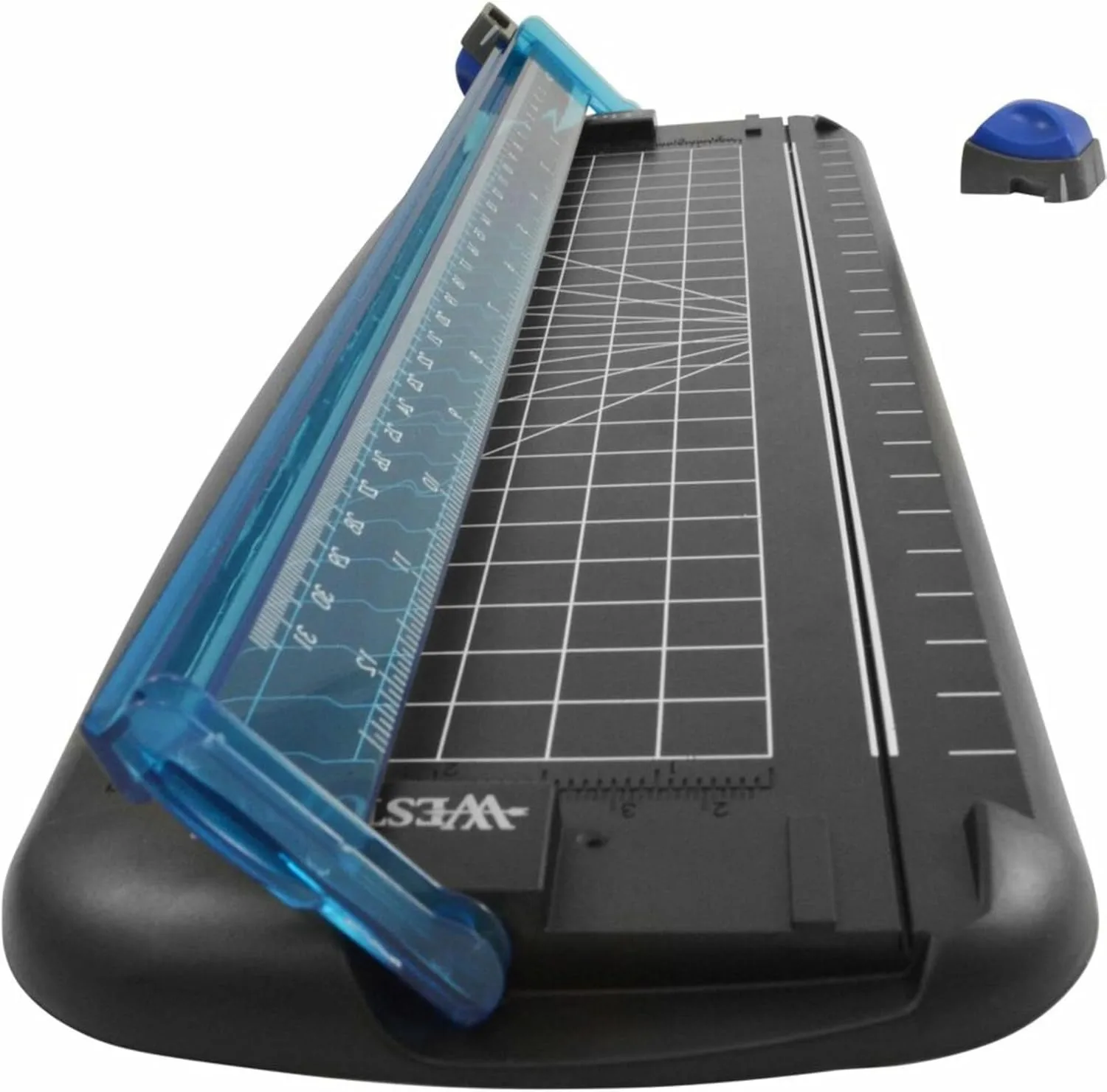 Westcott 15804 Multi-Purpose Personal Paper Trimmer, 12 in, Black/Blue