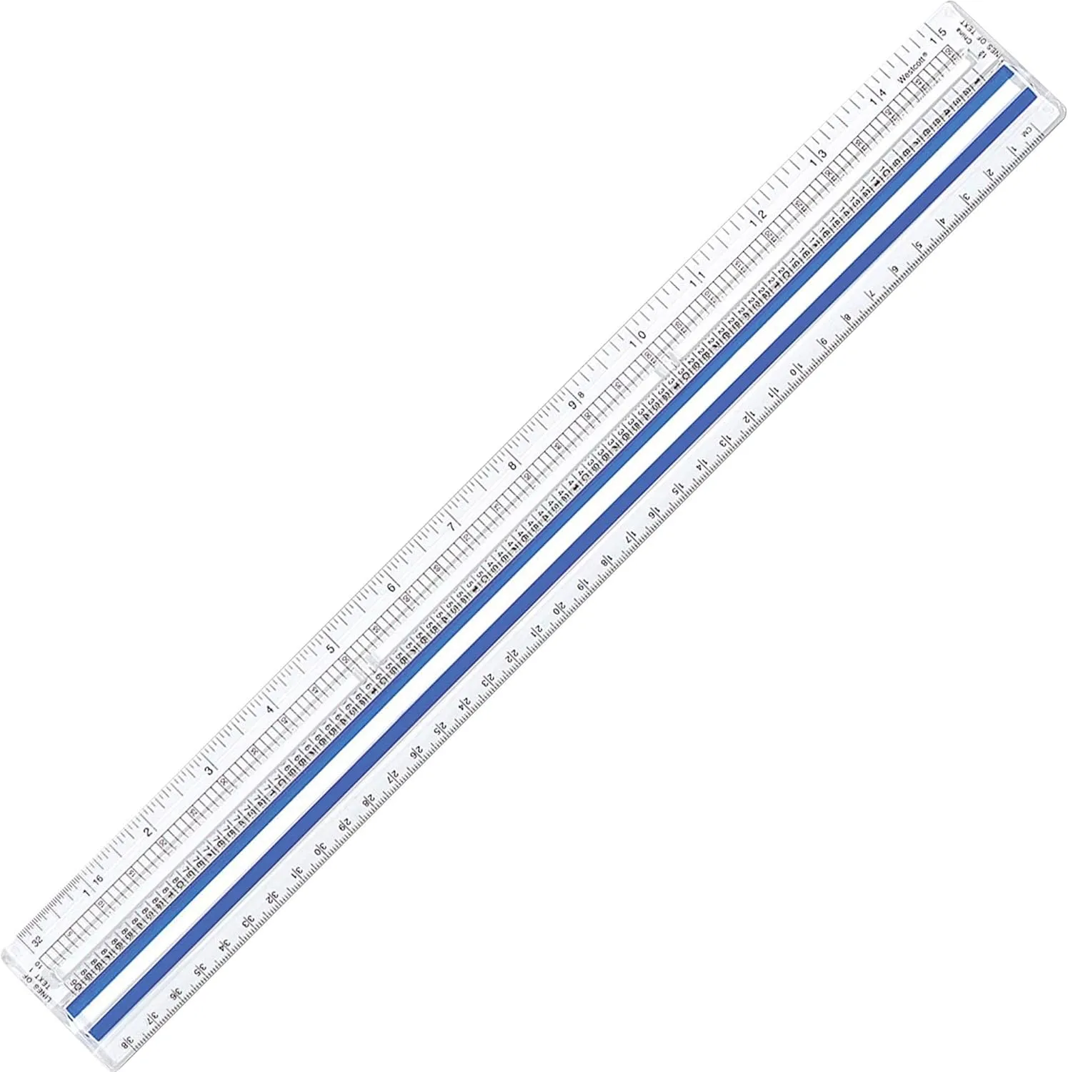 Westcott 40711 Clear Data Processing Magnifying Ruler, 15 in 1-Pack