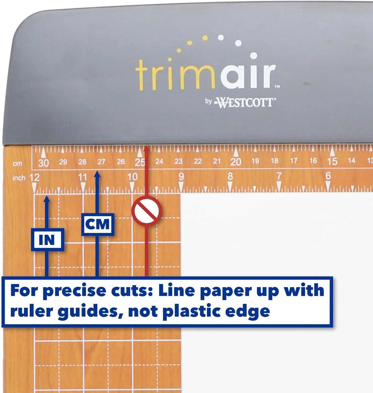 Westcott TrimAir Wood Guillotine Paper Cutter & Paper Trimmer