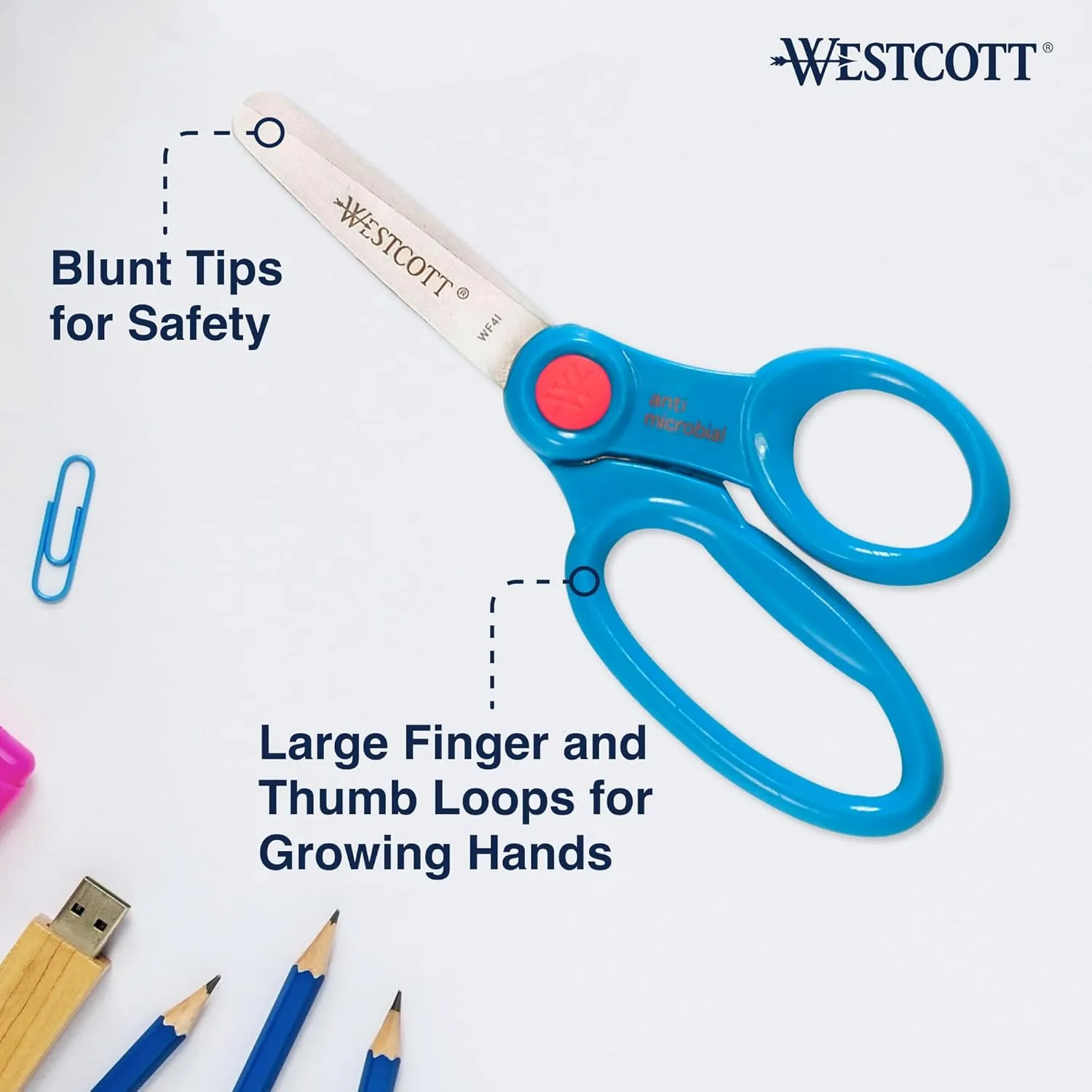 WESTCOTT 5-Inch Kids Safety Scissors, 12-Pack