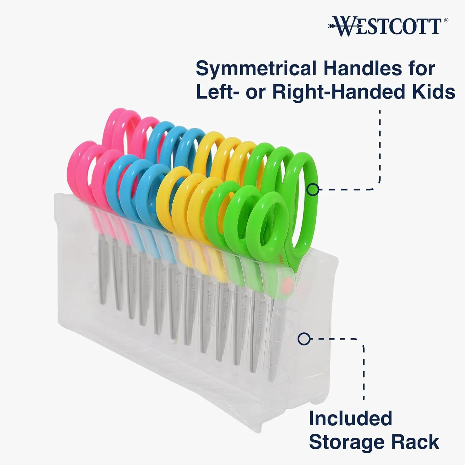WESTCOTT 5-Inch Kids Safety Scissors, 12-Pack