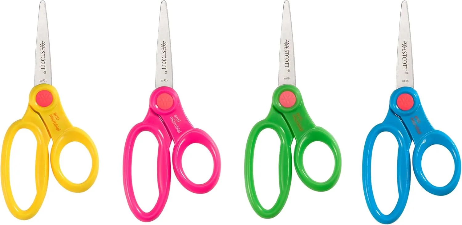 WESTCOTT 5-Inch Kids Safety Scissors, 12-Pack