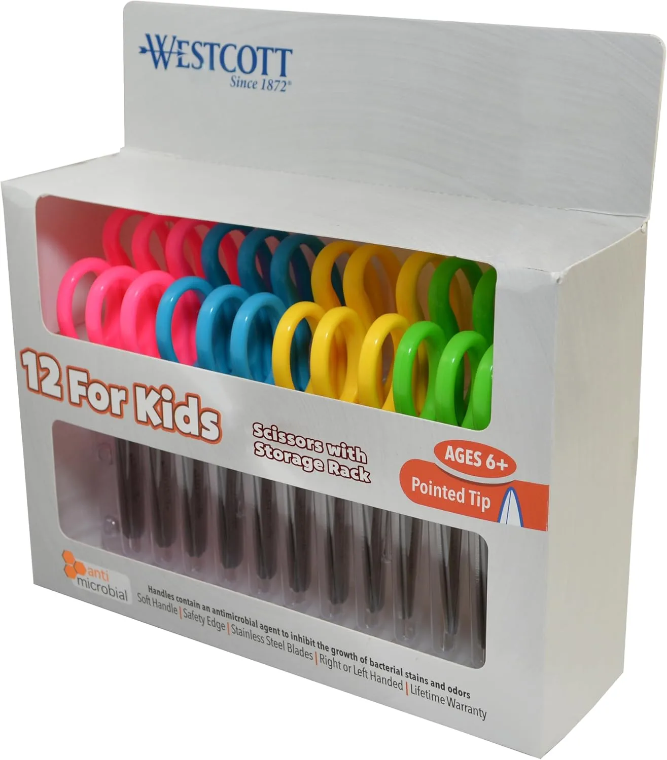 WESTCOTT 5-Inch Kids Safety Scissors, 12-Pack