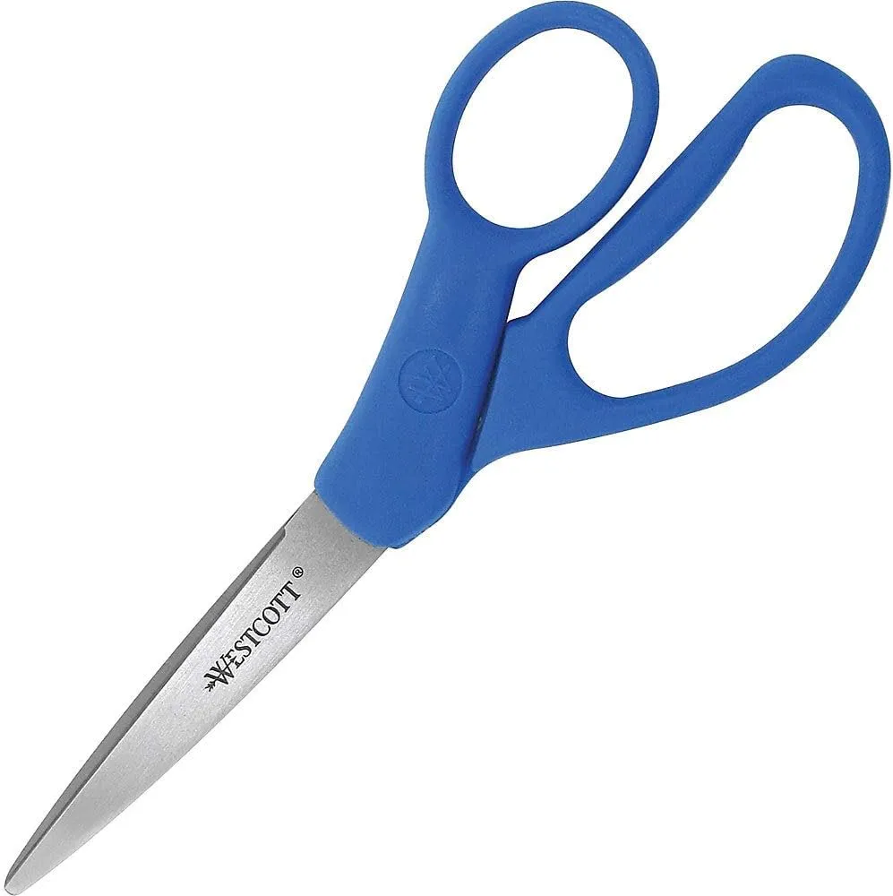 Westcott All Purpose Preferred Stainless Steel Scissors, 7in, Blue, Model 43217